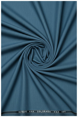 Blue fabric swatch with 'Raymond Colorado' label