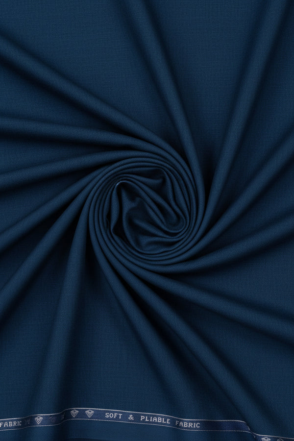 Royal blue Raymond Polyviscose trouser fabric with a smooth viscose blend, suitable for tailored trousers and suiting.