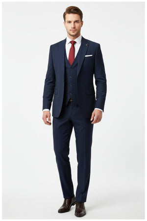 Raymond polywool suit Fabric navy blue