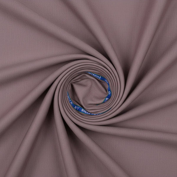 Raymond Polywool suiting fabric in dusty mauve, wool blend material with a smooth, textured textile surface for tailored suits.