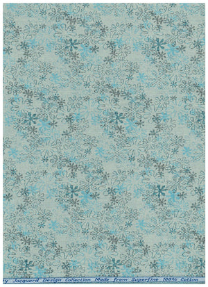 Teal blue Arvind Jacquard cotton unstitched shirting fabric with intricate woven patterns, ideal for custom shirts.