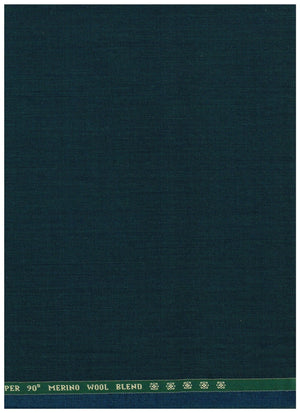 Raymond unstitched poly viscose trousers fabric in dark slate green, suitable for custom tailoring and sewing projects.