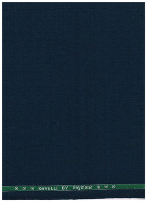 Raymond polyviscose trousers and suiting fabric in slate blue, showing the textured fabric and tailored design details.