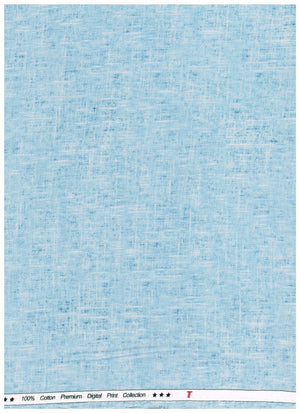 Blue Arvind Tresca cotton digital print shirting fabric, showcasing intricate patterns on smooth textile material.