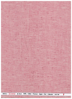 Rose pink Tresca cotton digital print shirting fabric by Arvind, showcasing intricate floral patterns on soft, high-quality cotton.