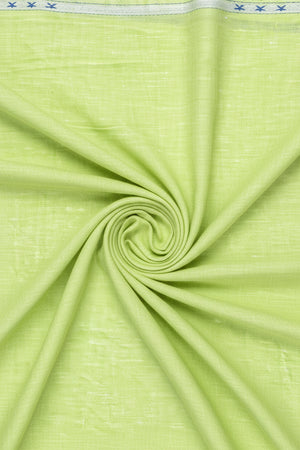 Light beige Arvind linen shirting fabric with a smooth texture, suitable for stylish shirts and summer wear.