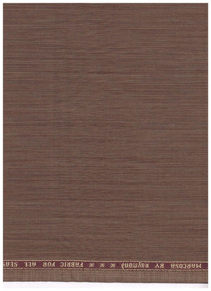 Brown Raymond Poly Wool Suiting Fabric with a wool blend texture, suitable for tailored suits and professional garments.