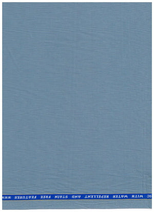 Raymond poly wool suiting fabric in denim blue, wool blend textile with a smooth, versatile fabric pattern suitable for suits and formal wear