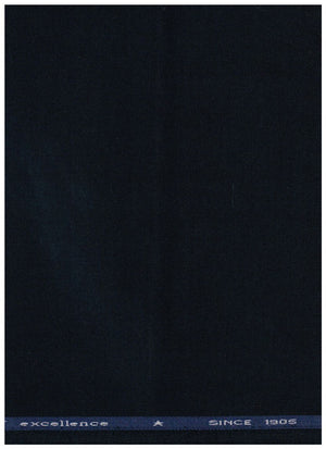 Mafatlal Poly Viscose Suiting pack with three trousers in black, navy, and beige, shown in a close-up image.