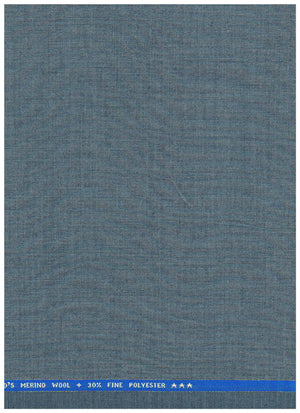 Gray Raymond Super 120s poly wool suiting fabric bolt, showcasing smooth woven texture and high-quality tailoring material.