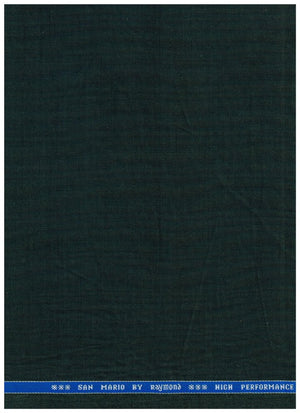 Raymond wool blend poly wool trousers fabric in seaweed green, close-up of textured fabric pattern and color detail