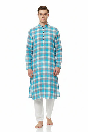 Arvind linen shirting fabric with green and grey check patterns, ideal for stylish dress shirts or casual wear.