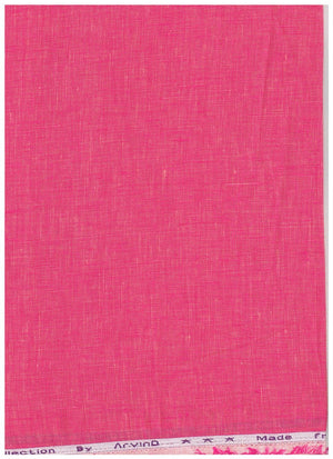 Arvind Linen Shirt Fabric in French Rose color, showcasing soft, textured linen material with a subtle pink hue.