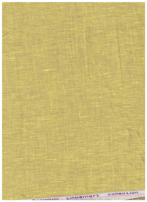 Arvind plain linen shirt fabric in hazelnut yellow, soft and lightweight textile for shirts and apparel.