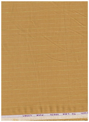 Orange Arvind Tresca linen striped shirting fabric showcasing lightweight, breathable textile with classic striped pattern.