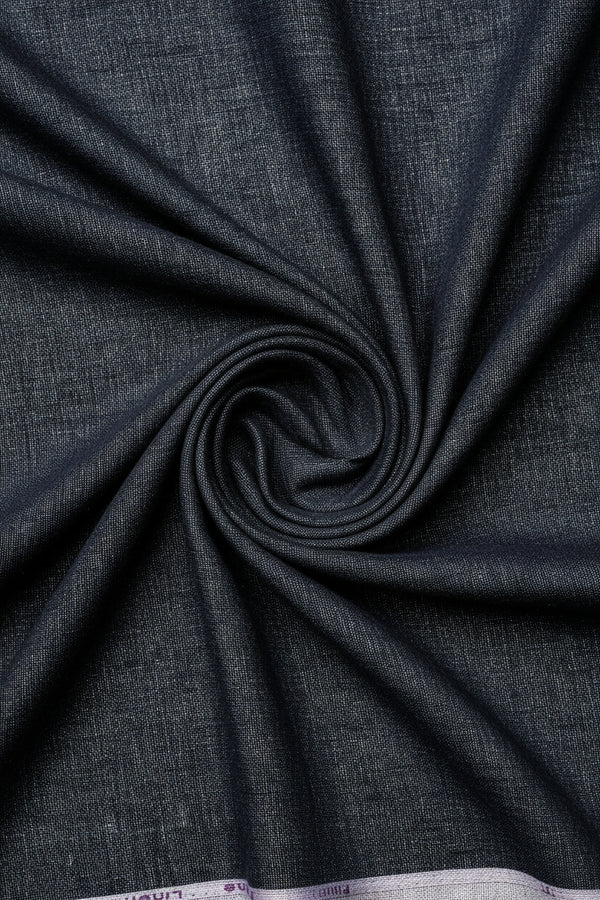 Grey linen plain shirting fabric by ARVIND, showing a close-up of smooth, lightweight textile with subtle texture.