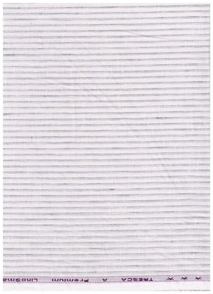 Light grey Arvind Tresca linen striped shirting fabric with a soft, textured appearance, suitable for stylish shirts.