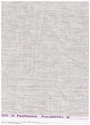 Silver Arvind linen trousers fabric sample, showcasing lightweight, textured linen material for tailored suits or trousers.