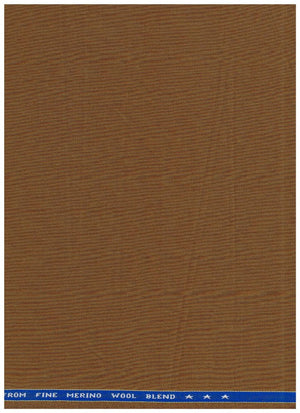 Raymond bronze poly wool suiting fabric with merino wool blend, close-up of textured textile for tailored clothing.