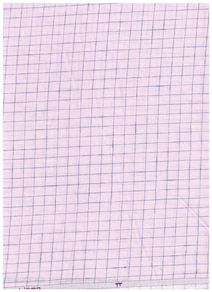 Blue check linen shirt fabric by ARVIND featuring pink background and classic check pattern, ideal for stylish shirts.