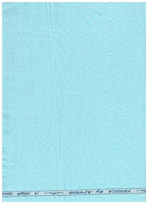 Blue Arvind Tresca Giza Cotton shirting fabric with a smooth, lightweight texture suitable for dress shirts and formalwear.