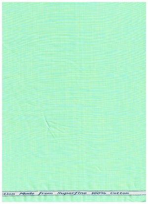 Mint green Arvind Tresca Giza cotton shirting fabric, close-up of soft, smooth textile with subtle texture detail.