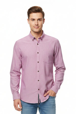 Purple Arvind Tresca cotton unstitched shirting fabric, detailed close-up of textured textile for clothing or tailoring.