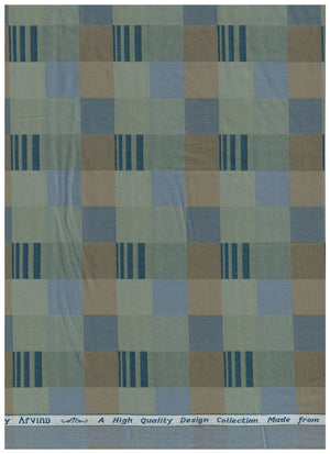 Olive green Tresca cotton shirting fabric by Arvind, showcasing smooth unstitched textile with a soft, luxurious texture.