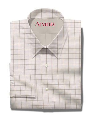 Arvind Brown Checks Shirt