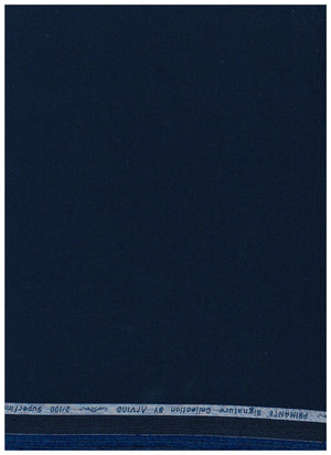 Navy blue Giza cotton shirting fabric by Arvind Primante Giza for unstitched shirt making, shown in the image.