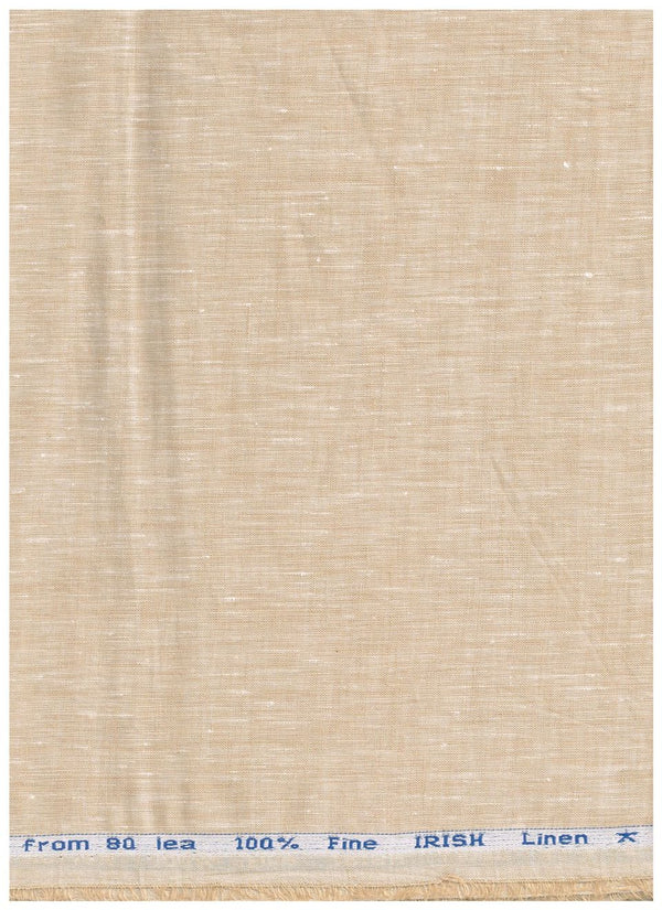 Beige Arvind Linen 80 LEA shirt fabric, soft and lightweight linen material for stylish shirts.