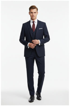 Midnight blue Georgia Veneto 150’s Italian poly wool trouser and suiting fabric, woven by Georgia Gullini of Italy