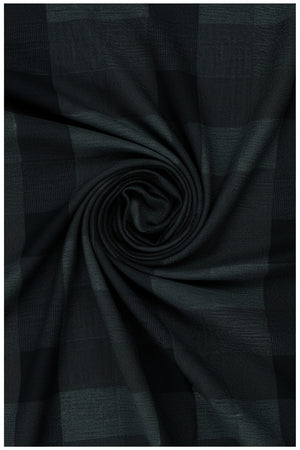 Raymond Luxurious unstitched poly wool trouser and suiting fabric in charcoal grey, textured textile for tailored suits.