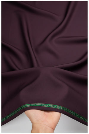 Raymond Luxurious unstitched polywool trousers fabric in wine color, Super 120's quality, suitable for custom tailoring.