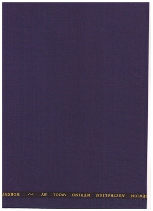Roberto Cavali 140's Italian poly wool suiting fabric in matte purple, shown in close-up with fabric texture details