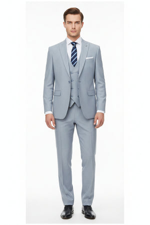 Raymond unstitched poly viscose trousers and suiting fabric in fumes grey, fabric swatch with textured appearance and fold details.