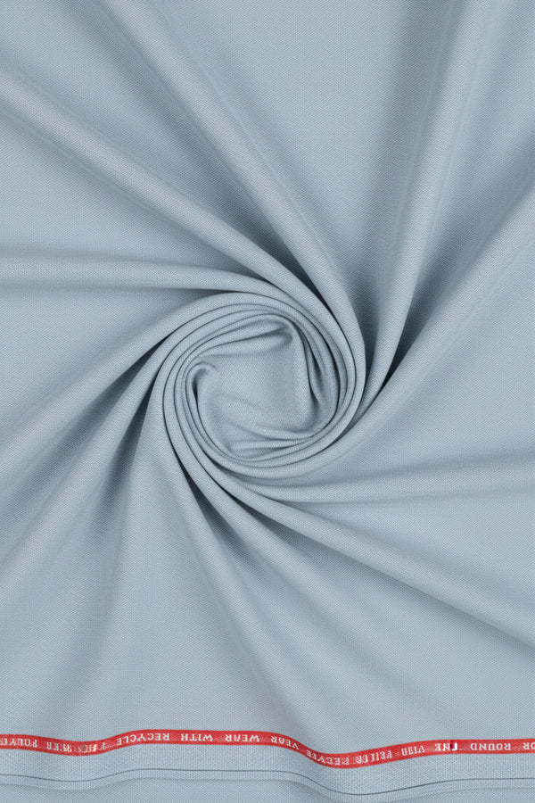 Raymond viscose suit fabric in Fumes Grey, a breathable viscose blend textile with a smooth, soft texture for tailoring.