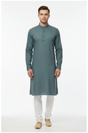 Arvind Tresca cotton plain shirting fabric in seagreen color, soft and lightweight material for shirts and apparel.