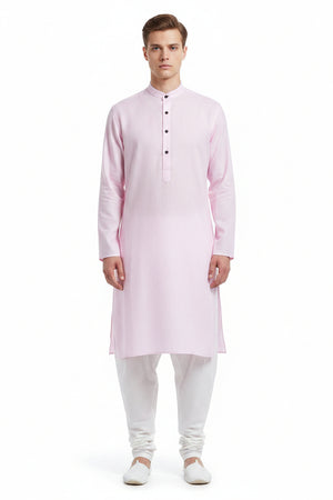 Pink Arvind Primante cotton micro checks shirting fabric with a superfine Giza cotton texture and lightweight weave.
