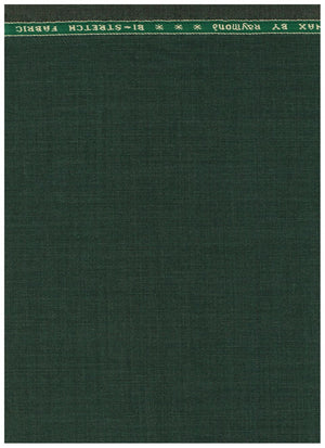Seaweed green Raymond polywool lycra stretchable trousers and suiting fabric, detailed close-up of textured fabric pattern.
