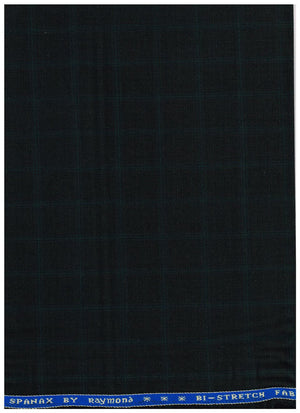 Raymond unstitched polywool trousers and suiting fabric in rich bottle green, ideal for custom tailored formal wear
