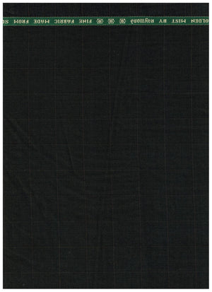 Raymond Self checks Green polywool Suiting Fabric