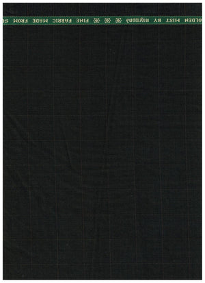Raymond unstitched poly wool trousers fabric in green, suitable for tailoring traditional or formal trousers.
