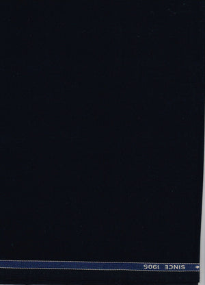 Navy blue Mafatlal unstitched poly viscose trouser and suiting fabric shown in the image.