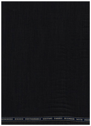 Black Raymond Luxurious Unstitched Polywool Trousers and Suiting Fabric, high-quality woven textile for tailoring and suits.