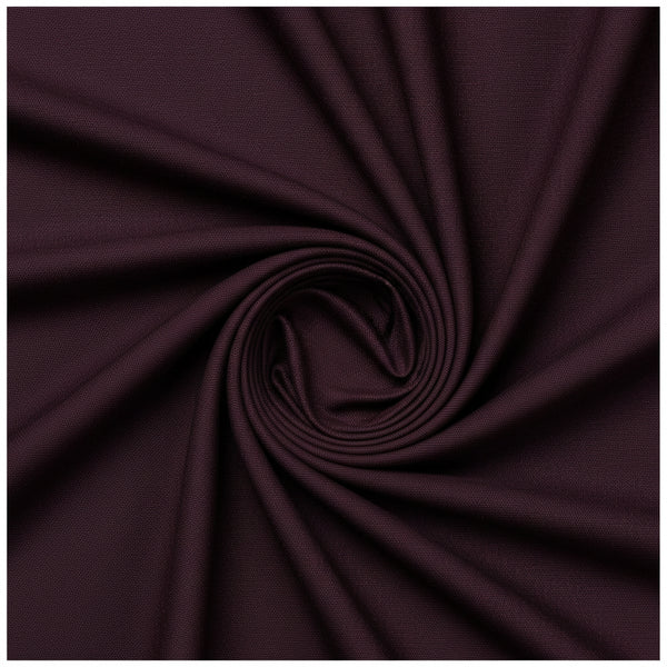 Raymond Terry Rayon Suiting Fabric in wine color, close-up of soft, smooth textile suitable for tailored suits and formal wear