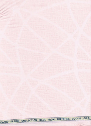 Light pink Arvind Tresca Jacquard cotton shirting fabric for unstitched garments, detailed woven pattern in the image.