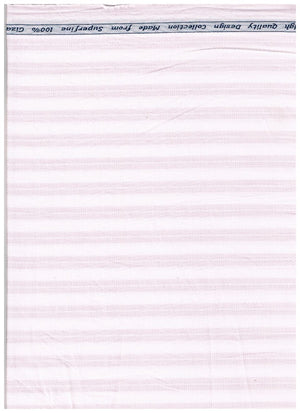 Arvind Pink & white Striped tresca cotton shirting fabric