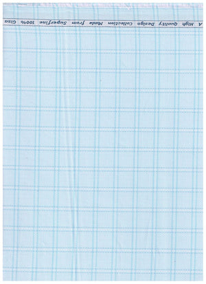 Arvind Sky Blue Tresca Cotton Shirting Fabric