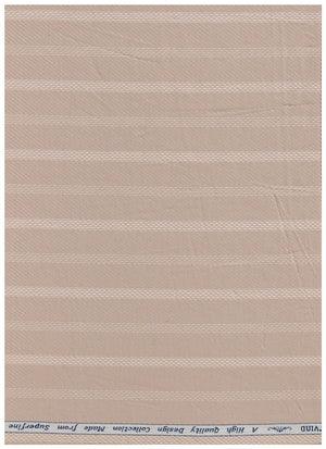 Khaki-striped Arvind Tresca cotton shirt fabric, premium quality textile with a smooth texture and classic pattern.